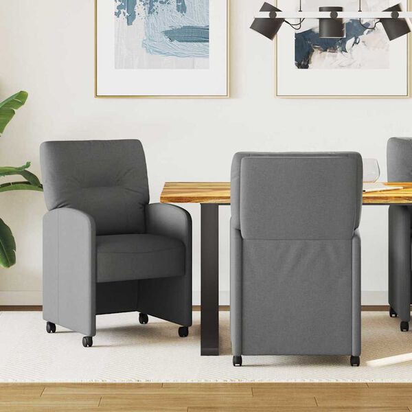 vidaXL Dining Chairs 2 pcs Dark grey 57 x 67 x 95 cm Fabric
