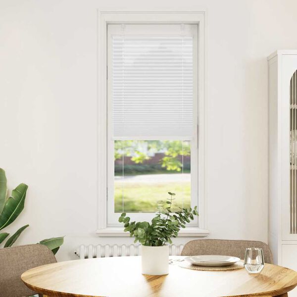 vidaXL Pleated Blind White 45x100 cm Fabric Width 44.4 cm Polyester