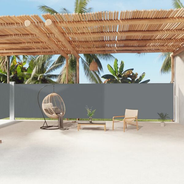 vidaXL Retractable Side Awning Anthracite 180x1200 cm