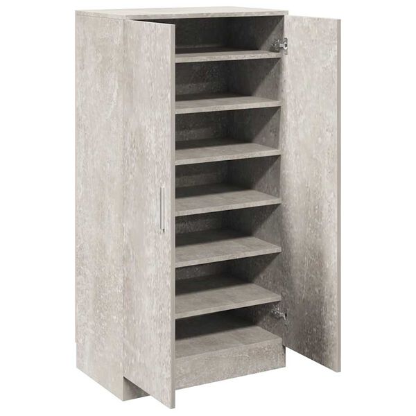 vidaXL Shoe Cabinet Concrete Grey 55x35x108 cm Engineered Wood