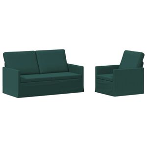 vidaXL Sofa Set 2 pcs Dark Green Fabric