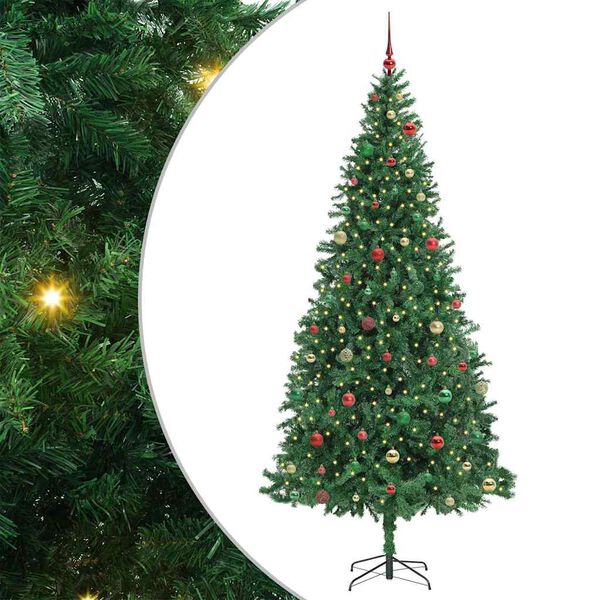 vidaXL Artificial Christmas Tree with 300 LEDs with Stand Green 300 cm