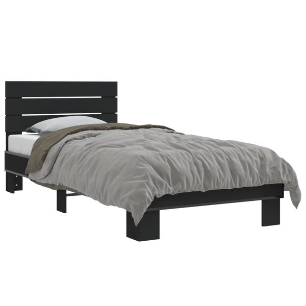 vidaXL Bed Frame without Mattress Black 100x200 cm