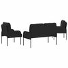 vidaXL Sofa Sets with Cushion 3 pcs Black 115 x 56 x 80 cm Plywood