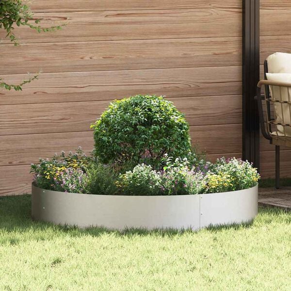 vidaXL Garden Planter 5 pcs Silver 120 x 120 x 20 cm Stainless Steel