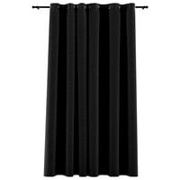 vidaXL Linen-Look Blackout Curtains with Gromments Anthracite 290x245cm