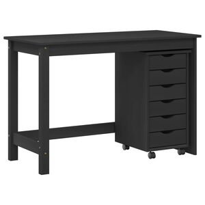vidaXL Desk and Rolling Cabinet Set MOSS 2 pcs Black