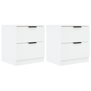 vidaXL Bedside Cabinets 2 pcs White Engineered Wood