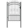 vidaXL Fence Gate with Spear Top Black 103x150 cm Powder-coated Steel