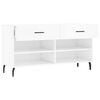 vidaXL Shoe Bench High Gloss White 102x35x55 cm Engineered Wood