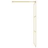 vidaXL Walk-in Shower Wall with Clear ESG Glass Gold 100x195 cm
