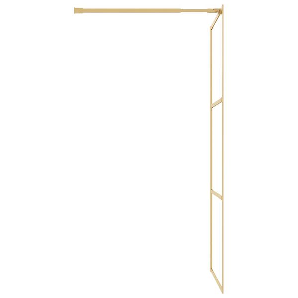 vidaXL Walk-in Shower Wall with Clear ESG Glass Gold 100x195 cm