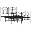 vidaXL Metal Bed Frame without Mattress with Footboard Black 120x190cm
