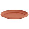 vidaXL Round Flower Tray 24 pcs Brick Red &Oslash; 23.5 x 2.5 cm Plastic
