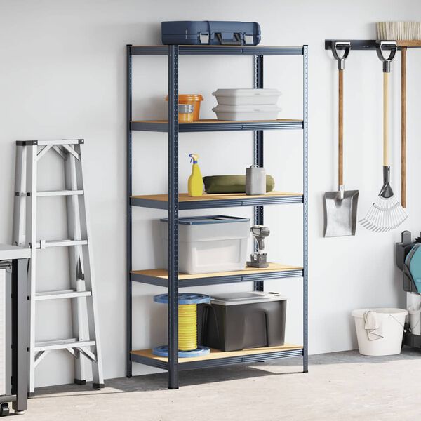 vidaXL 5-Layer Storage Shelf Anthracite Steel&Engineered Wood