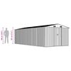 vidaXL Garden Shed 257x580x181 cm Metal Grey