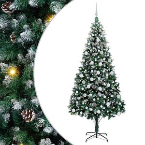 vidaXL Artificial Christmas Tree with 300 LEDs with Stand Green 210 cm