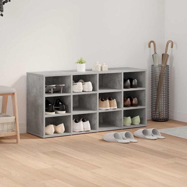 vidaXL Shoe Cabinet Concrete grey 103 x 30 x 51 cm Engineered Wood