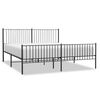 vidaXL Metal Bed Frame without Mattress with Footboard Black 200x200cm