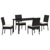 vidaXL Garden Dining Set 5 pcs Cream Powder-Coated Steel