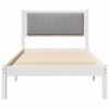 vidaXL Bed Frame with Upholstered Headboard Light Grey 90 x 200 cm