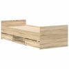 vidaXL Bed Frame without Mattress Sonoma Oak 75x190 cm Small Single