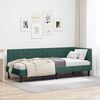 vidaXL Corner Bed Frame Dark Green 80 cm x 200 cm Velvet