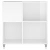 vidaXL Record Cabinet High Gloss White 84.5x38x89 cm Engineered Wood