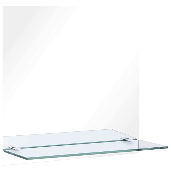 vidaXL Wall Mirror with Shelf 30x30 cm Tempered Glass
