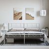 vidaXL Metal Bed Frame without Mattress with Footboard White 193x203cm