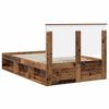 vidaXL Bed Frame with Headboard Old Wood 120 x 200 cm Solid Pine Wood