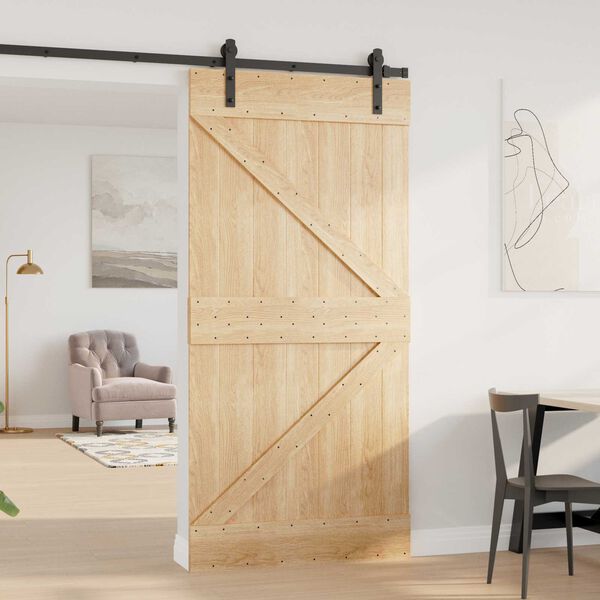 vidaXL Door NARVIK Natural 100 x 210 cm Solid Pine Wood
