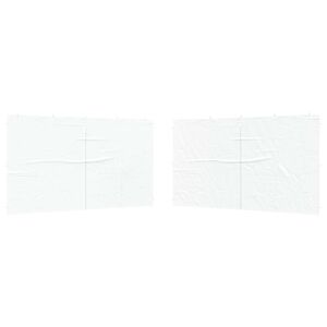 vidaXL Party Tent Sidewall 2 pcs White 400 x 195 cm PE and Steel