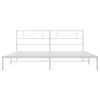 vidaXL Metal Bed Frame without Mattress with Headboard White 200x200cm