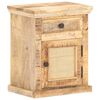 vidaXL Bed Cabinet 40x30x50 cm Solid Mango Wood and Natural Cane