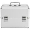 vidaXL Make-up Case 22x30x21 cm Silver Aluminium