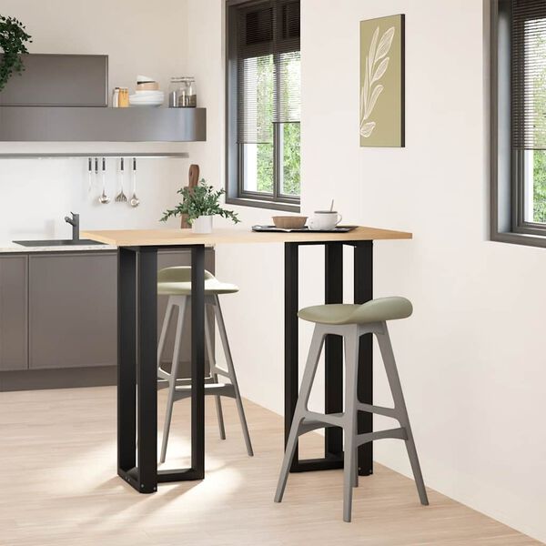 vidaXL Bar Table Legs T-Shaped 2 pcs Black 40x35x(110-111) cm Steel