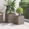 vidaXL Planter Basket with Storage 2 pcs Grey Lacak Rattan
