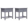 vidaXL Nightstands 2 pcs Grey 40x29x42 cm Paulownia Wood
