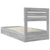 vidaXL Storage Bed with Drawer Grey Sonoma 90 x 200 cm Engineered Wood