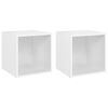vidaXL 2 Piece TV Cabinet Set White 37x35x37 cm Engineered Wood