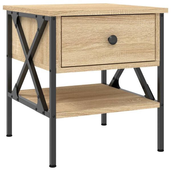 vidaXL Bedside Table Sonoma Oak 40x42x45 cm Engineered Wood