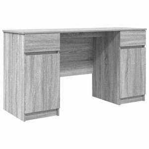 vidaXL Desk Grey sonoma Engineered wood 140 x 49 x 76 cm