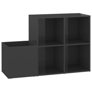 vidaXL Hall Shoe Cabinet High Gloss Grey 105x35.5x70 cm Engineered Wood