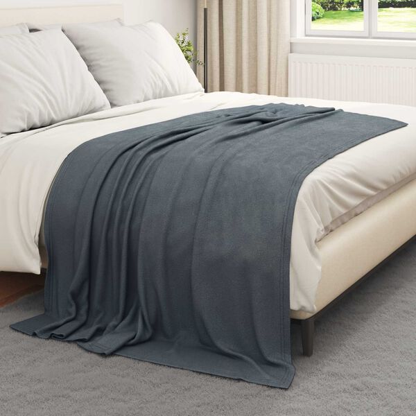 vidaXL Throw Blanket Dark Grey 200 x 150 cm Fleece