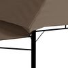 vidaXL Gazebo with Double Extending Roofs 3x3x2.75 m Taupe 180g/m&sup2;