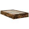 vidaXL Storage Bed with Drawer Smoked Oak 100 x 200 cm Engineered Wood