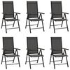 vidaXL Folding Garden Chairs 6 pcs Textilene Black