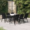 vidaXL 7 Piece Garden Dining Set Black