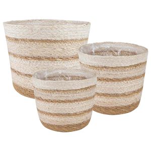 vidaXL 3 pcs Natural ,White and Beige &Oslash;26 x 19 cm 100% Seagrass